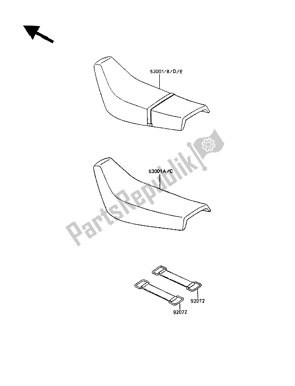 All parts for the Seat of the Kawasaki KMX 125 1987