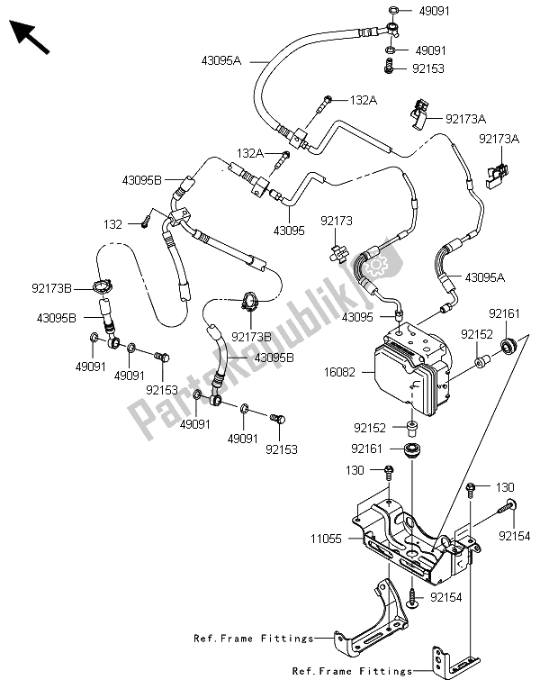 Tutte le parti per il Tubazioni Del Freno del Kawasaki Z 1000 ABS 2013