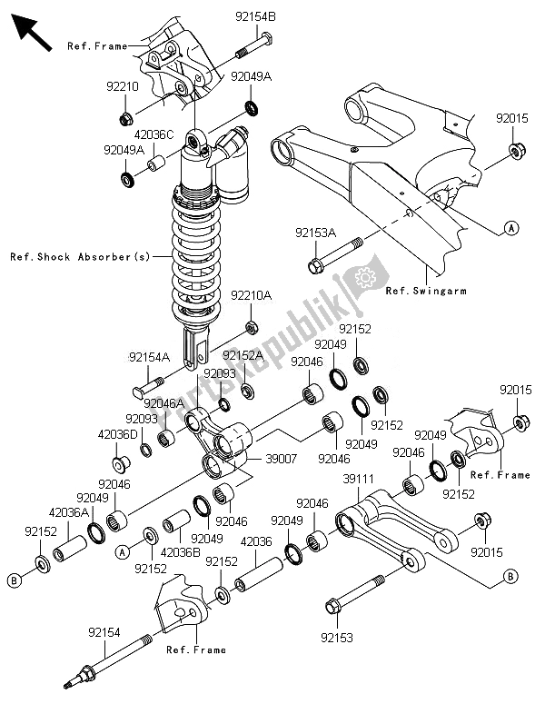 All parts for the Suspension of the Kawasaki KLX 450R 2014
