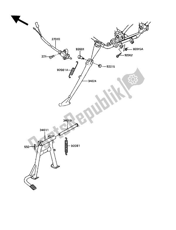 Todas las partes para Stand (s) de Kawasaki GT 750 1992