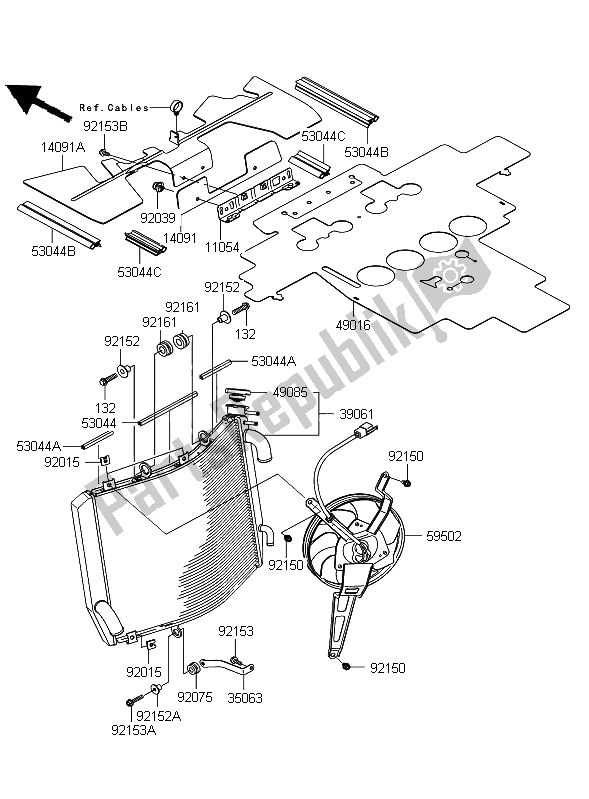 Tutte le parti per il Termosifone del Kawasaki ZZR 1400 ABS 2008