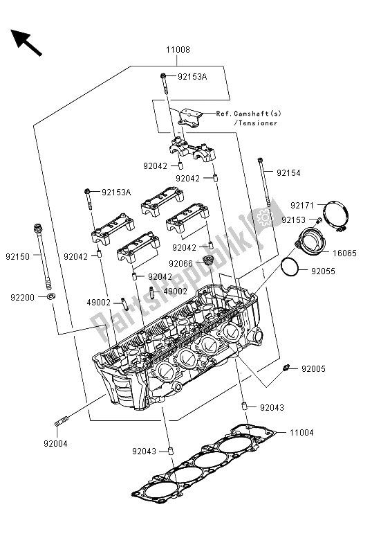 Todas las partes para Cabeza De Cilindro de Kawasaki Z 1000 SX ABS 2013