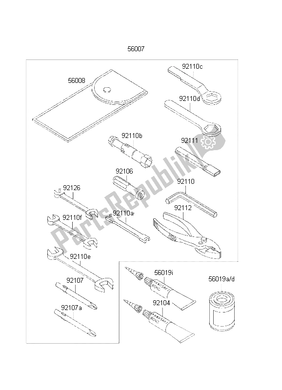 Toutes les pièces pour le Outils Propriétaires du Kawasaki VN 800 Classic 2001