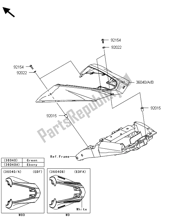 Todas las partes para Cubiertas Laterales de Kawasaki Z 1000 ABS 2013