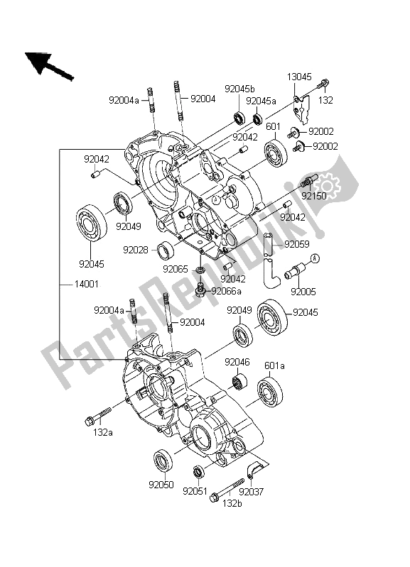 Alle onderdelen voor de Carter van de Kawasaki KDX 200 1996