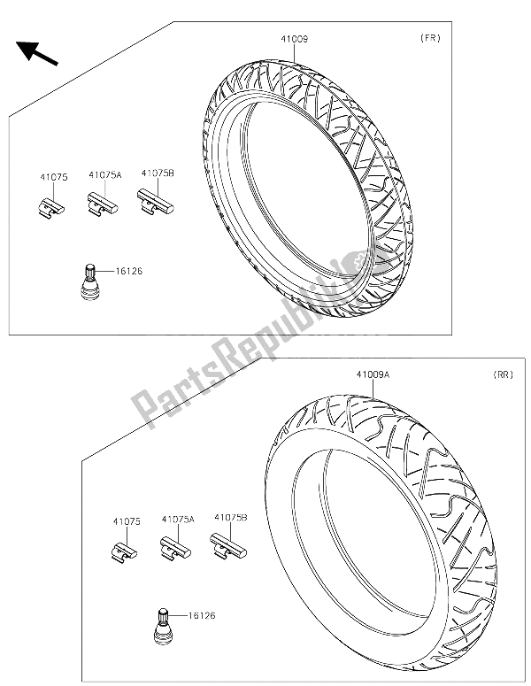 Todas las partes para Llantas de Kawasaki Z 300 2015