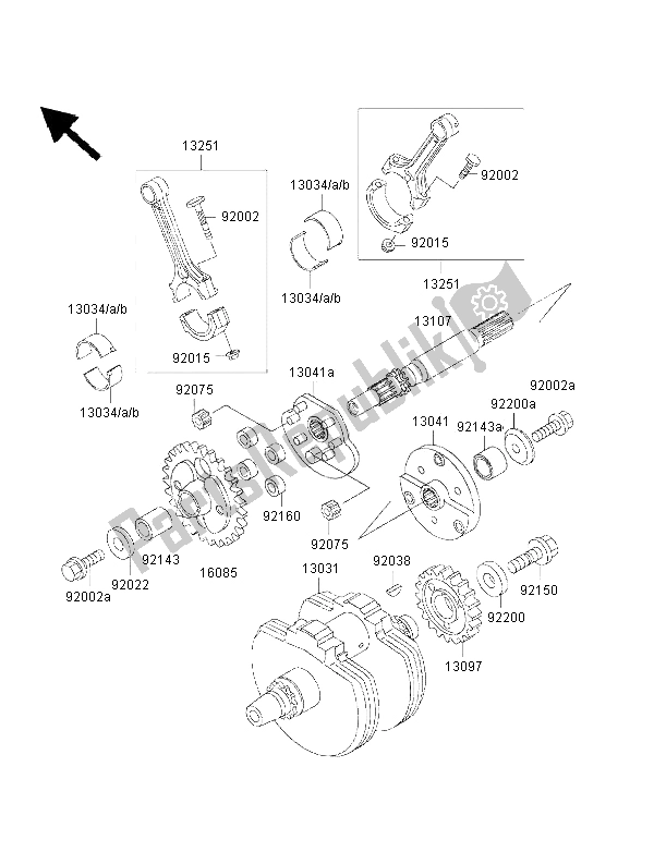 All parts for the Crankshaft of the Kawasaki VN 800 Classic 2000