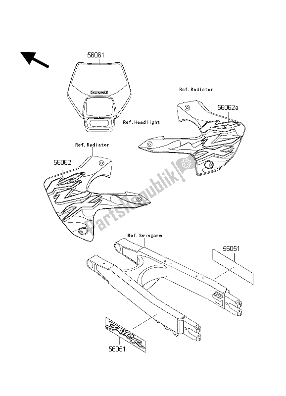 All parts for the Decals of the Kawasaki KLX 300R 1998