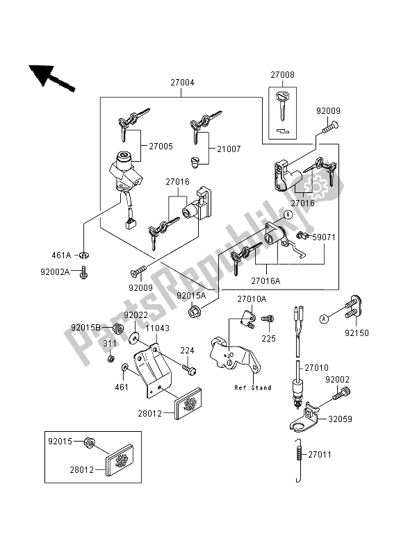 Tutte le parti per il Interruttore Di Accensione del Kawasaki GPZ 500S 1996