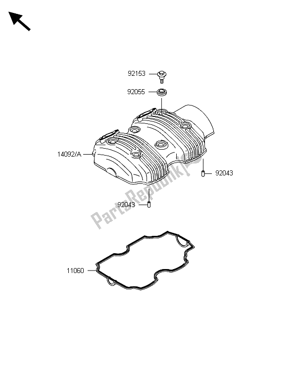 Tutte le parti per il Coperchio Della Testata del Kawasaki W 800 2013