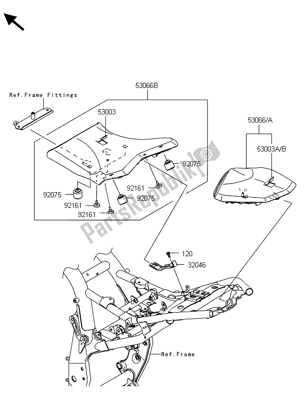 Todas las partes para Asiento de Kawasaki Z 800 ABS BDS 2013