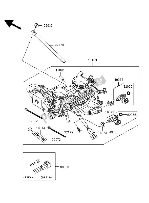 All parts for the Throttle of the Kawasaki ER 6N ABS 650 2007