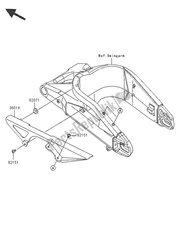 Todas las partes para Cubierta De Cadena de Kawasaki Ninja ZX 6R 600 2005