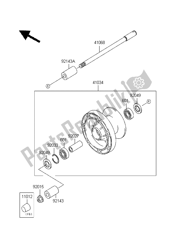 All parts for the Front Hub of the Kawasaki VN 800 Classic 1999