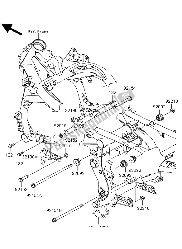 All parts for the Engine Mount of the Kawasaki Versys ABS 650 2012