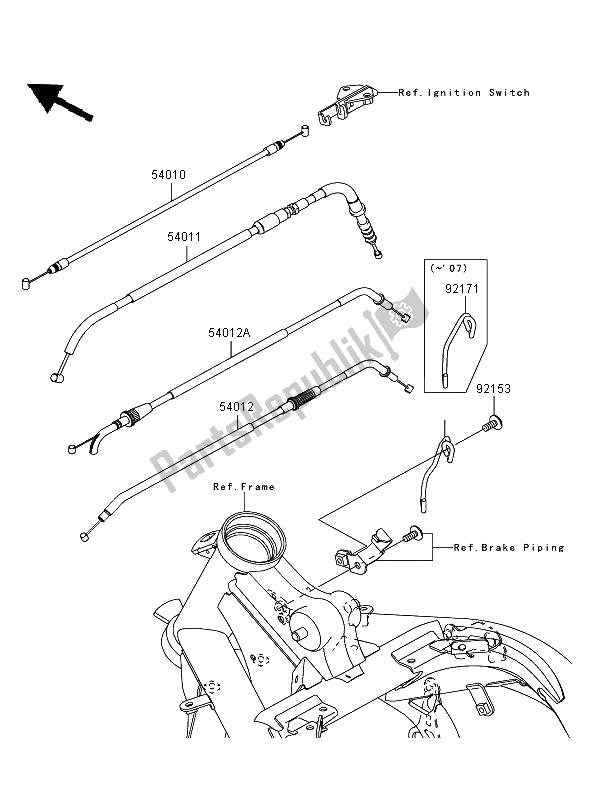 All parts for the Cables of the Kawasaki ER 6F ABS 650 2006