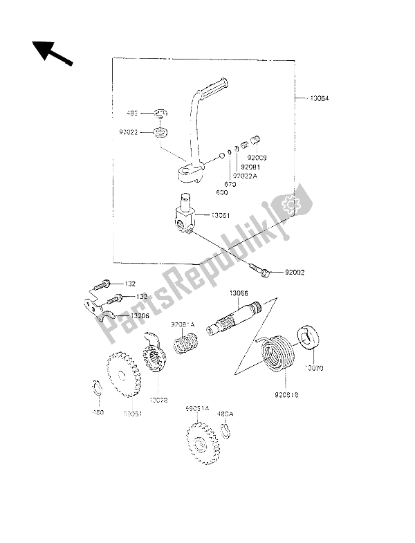 Todas las partes para Mecanismo De Arranque de Kawasaki KX 100 1989