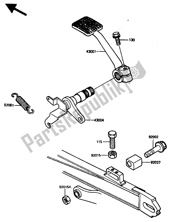 Todas las partes para Pedal De Freno de Kawasaki ZX 400 1987