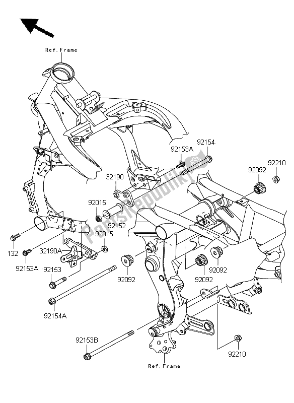 Tutte le parti per il Supporto Del Motore del Kawasaki ER 6N 650 2009