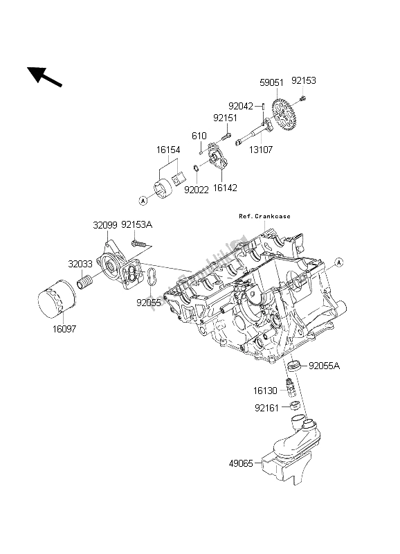 Todas las partes para Bomba De Aceite de Kawasaki Ninja ZX 10 RR 1000 2004