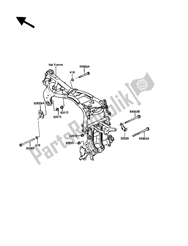 All parts for the Frame Fittings of the Kawasaki GPZ 900R 1990