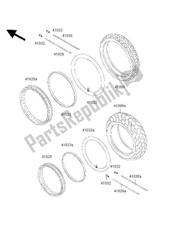 Todas las partes para Llantas de Kawasaki Eliminator 125 2002