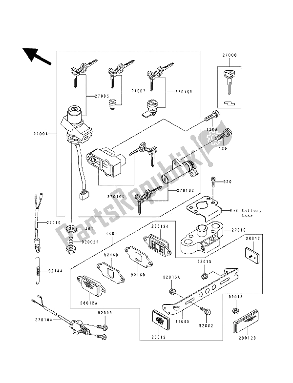 All parts for the Ignition Switch of the Kawasaki ZZ R 1100 1994