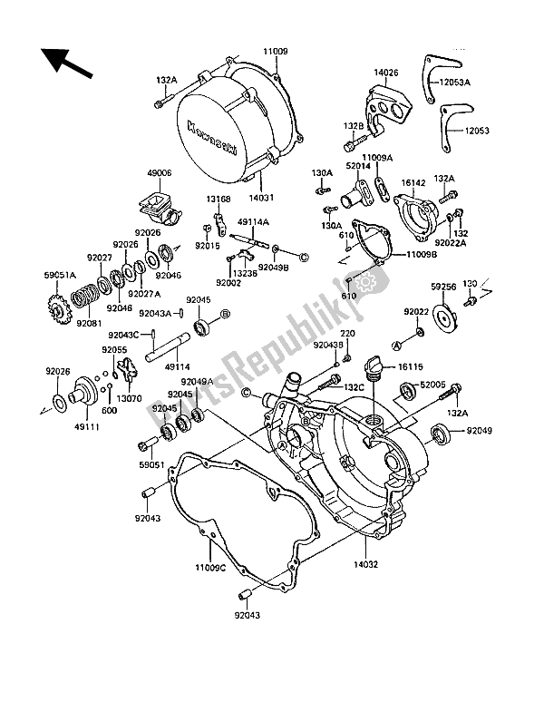 Todas las partes para Cubierta (s) Del Motor de Kawasaki KX 500 1988