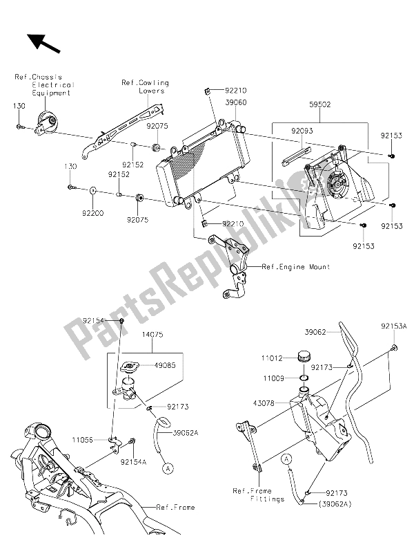 Todas las partes para Radiador de Kawasaki Z 300 2015