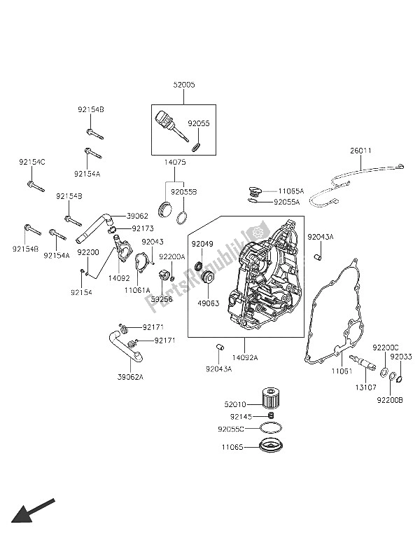 All parts for the Engine Cover(s) of the Kawasaki J 300 2016