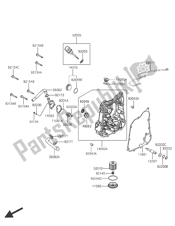 All parts for the Engine Cover(s) of the Kawasaki J 300 ABS 2016