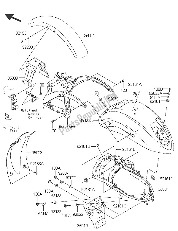 Toutes les pièces pour le Ailes du Kawasaki Vulcan 900 Custom 2016