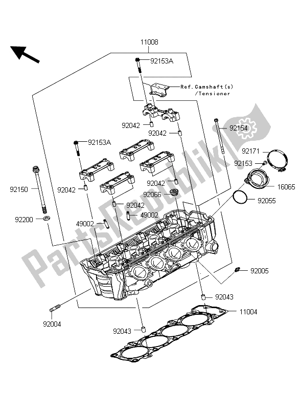 Toutes les pièces pour le Culasse du Kawasaki Z 1000 ABS 2012