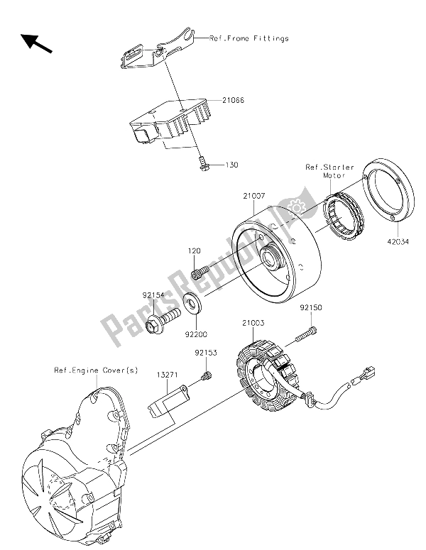 All parts for the Generator of the Kawasaki Vulcan S ABS 650 2015