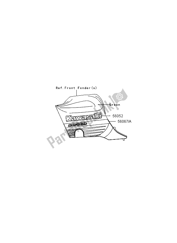 Todas las partes para Calcomanías (verde) (eu) de Kawasaki KVF 360 2006