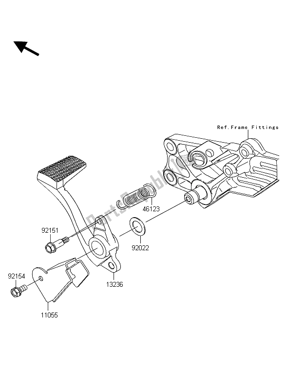 All parts for the Brake Pedal of the Kawasaki 1400 GTR ABS 2012