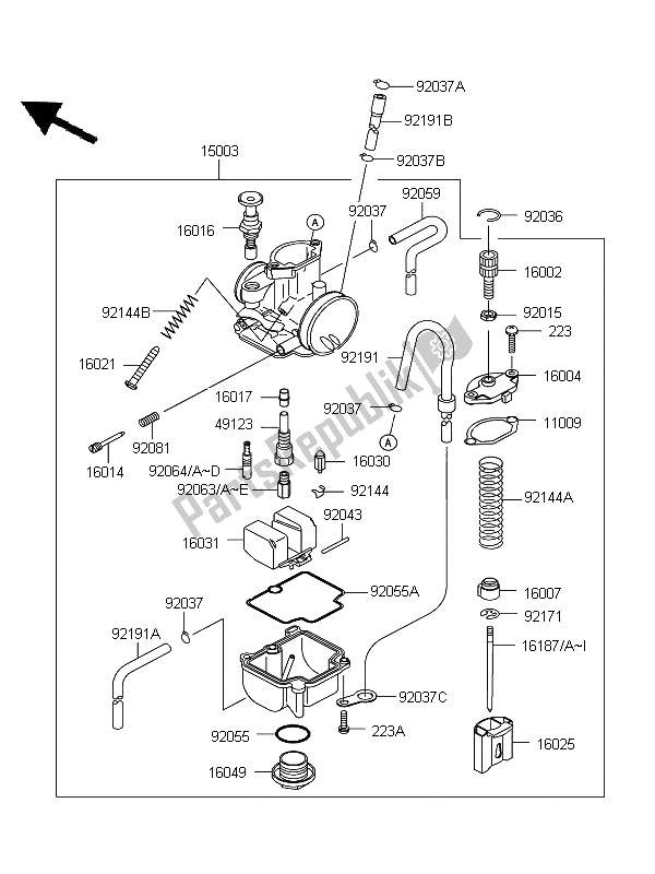 All parts for the Carburetor of the Kawasaki KX 85 SW LW 2013