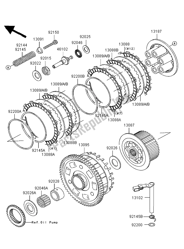 Todas las partes para Embrague de Kawasaki Ninja ZX 12R 1200 2002