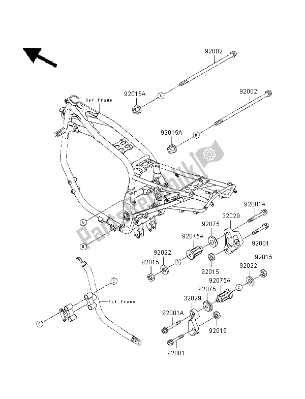 Todas las partes para Accesorios De Marco de Kawasaki GPZ 1100 ABS 1996