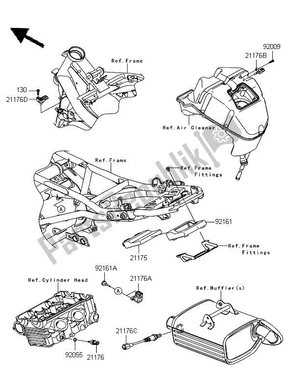 All parts for the Fuel Injection of the Kawasaki ER 6N ABS 650 2010