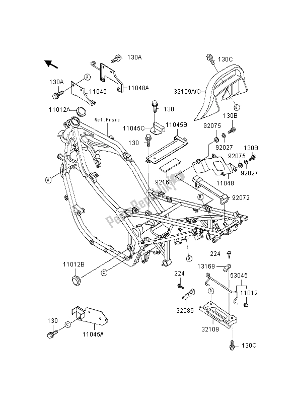 Todas as partes de Suporte Eletro do Kawasaki GPZ 500S UK 1995