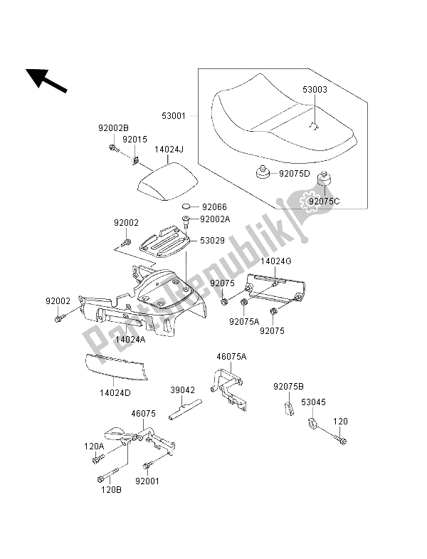 All parts for the Seat of the Kawasaki 1000 GTR 1996