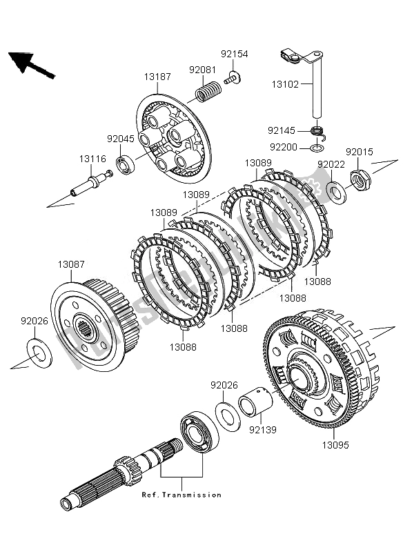 All parts for the Clutch of the Kawasaki Versys ABS 650 2011