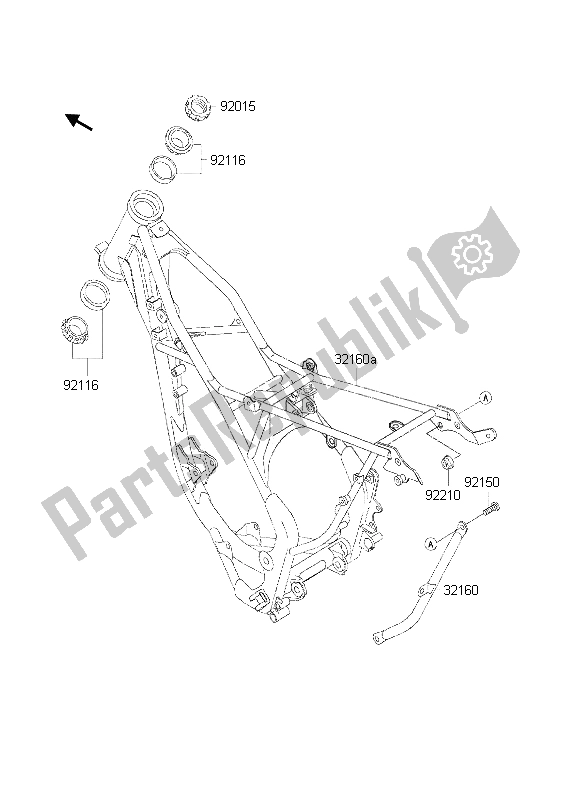 Todas las partes para Marco de Kawasaki KX 85 SW 2002