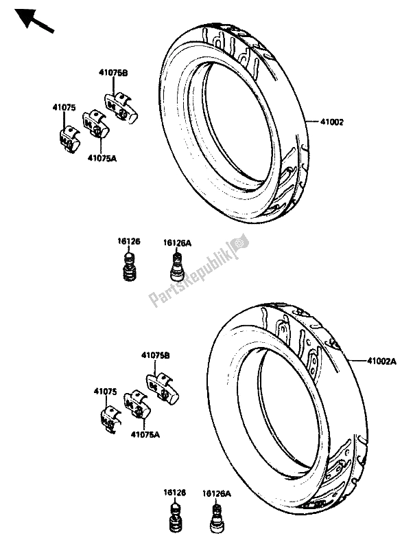 Todas las partes para Neumático de Kawasaki ZX 10 1000 1988