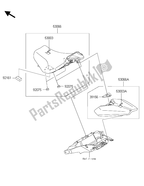 All parts for the Seat of the Kawasaki Z 1000 2015