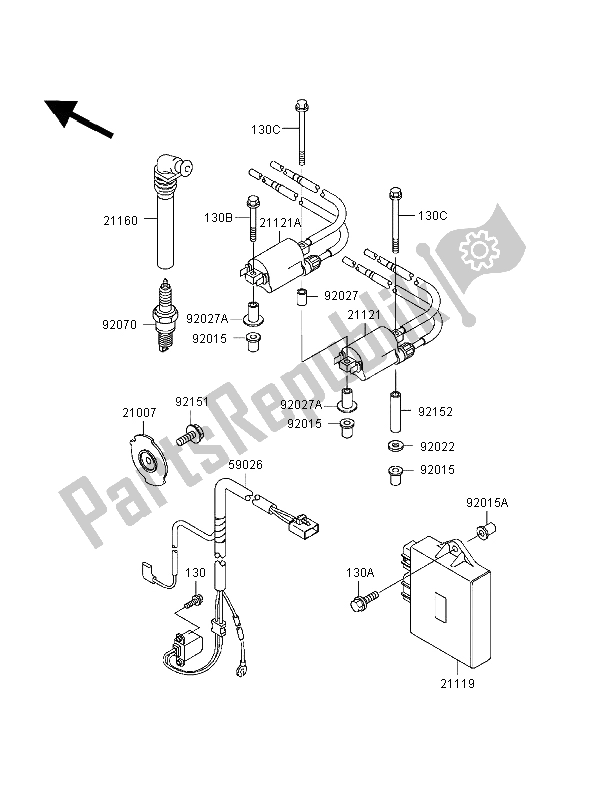 All parts for the Ignition System of the Kawasaki Ninja ZX 6R 600 1998