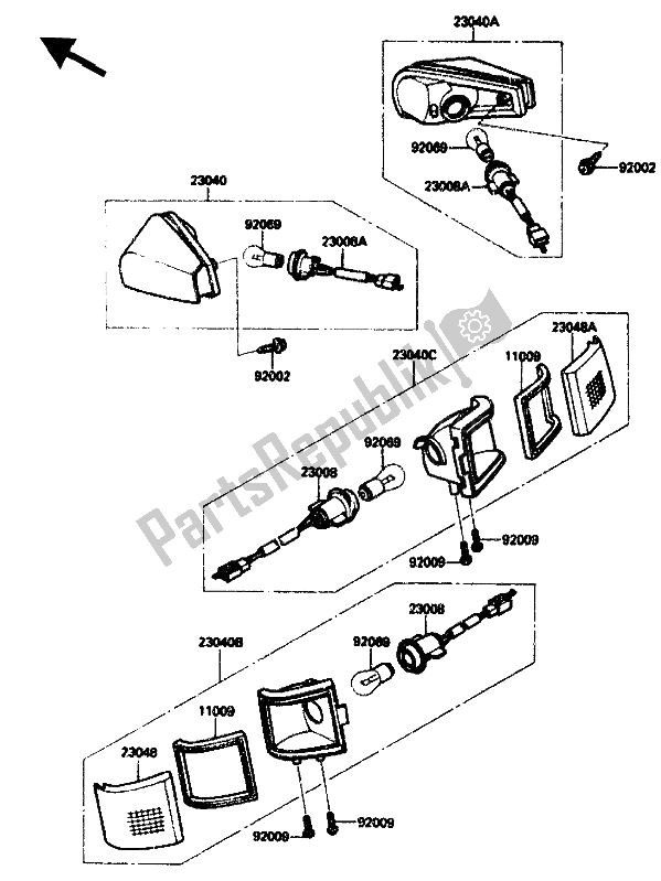 Todas las partes para Señal De Giro de Kawasaki ZX 10 1000 1990