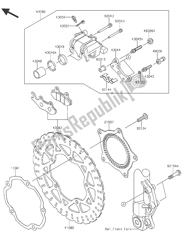 Todas las partes para Freno Frontal de Kawasaki Ninja 250 SL ABS 2016