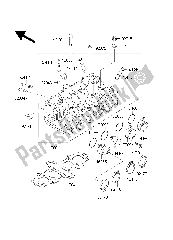 Tutte le parti per il Testata del Kawasaki ZR 7S 750 2001